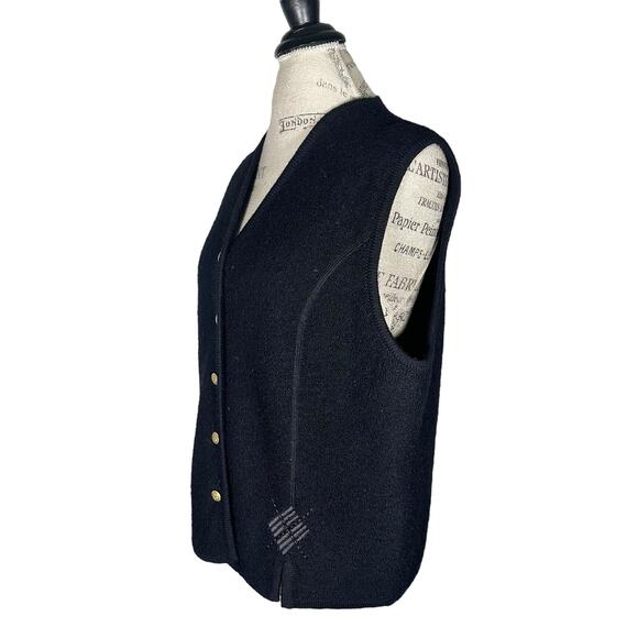 Pendleton | Women | Black 100% Boiled Virgin Wool Button Up Vest | Size XL - Picture 3 of 7
